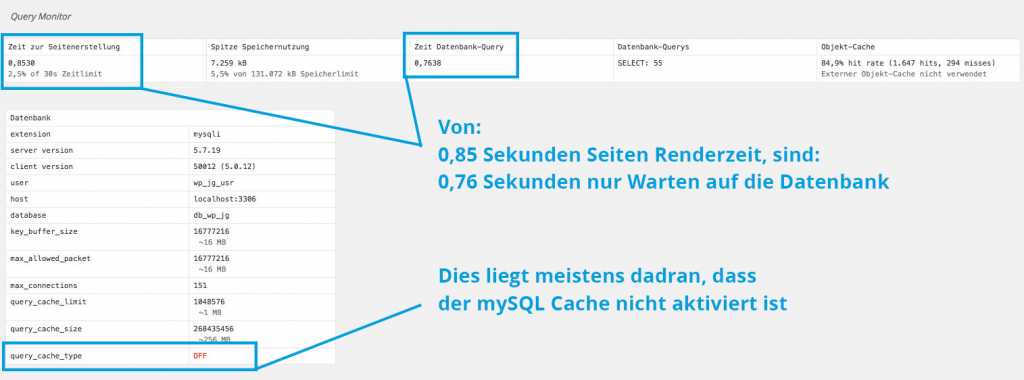 Datenbank Perfomance für WordPress erhöhen mit mySQL Cache | Johannes Ulrich Gehrke