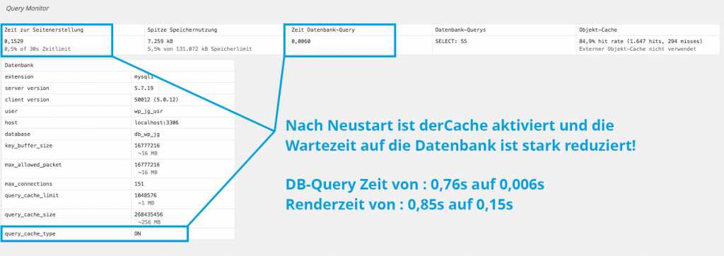 Schritt 03 : Kontrolle ob mySQL Datenbank Cache funktioniert | Johannes Ulrich Gehrke